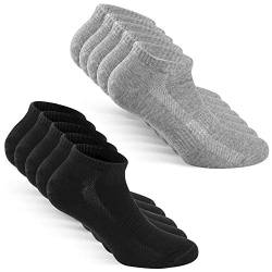 TUUHAW Sneaker Socken Herren Damen Sportsocken 10Paar Halbsocken Kurze Atmungsaktive Baumwolle Schwarz-Grau 43-46 von TUUHAW