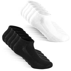 TUUHAW Sneaker Socken Herren Damen Sportsocken 10Paar Halbsocken Kurze Atmungsaktive Baumwolle Schwarz-Weiß 39-42 von TUUHAW
