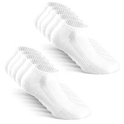 TUUHAW Sneaker Socken Herren Damen Sportsocken 10Paar Halbsocken Kurze Atmungsaktive Baumwolle Weiß 35-38 von TUUHAW