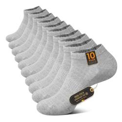 TUUHAW Sportsocken Damen 39-42 Grau Sneaker Socken Herren 39-42 Halbsocken Kurzsocken Sneakersocken Laufsocken Atmungsaktive 10 Paar von TUUHAW