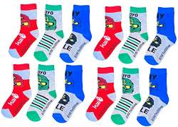 TVM Europe GmbH LEGO NINJAGO Socken Set 12 Paar Kindersocken Kinder Strümpfe für Jungen OEKO-TEX 100 grau Gr.27/30 31/34 35/38 (27/30) von TVM Europe GmbH