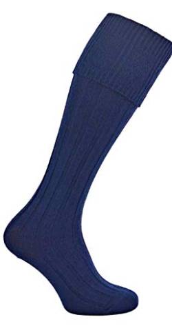 TW SPORTS & KILTS SCOTTISH WOOL BLEND KILT HOSE SOCKS FOR MEN SIZE M L XL 2XL (M Size (7-9), Blue) von TW SPORTS & KILTS