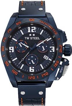 TW Steel Canteen World Rally Championship Chronograph in limitierter Auflage (46 mm), blaues Zifferblatt/blaues Lederarmband TW1020 von TW Steel