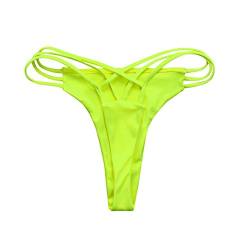 TWIFER Damen Bikini Bottom Slip Thong Badeanzug Bade Bademode Tanga Brazilian (S, E-Fluoreszierendes Gelb) von TWIFER