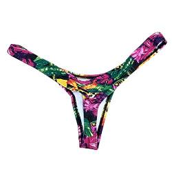 TWIFER Damen Bikini Bottom Slip Thong Badeanzug Bade Bademode Tanga Brazilian Rosa Muster von TWIFER