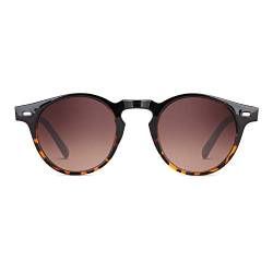 TWIG Sonnenbrillen MENDEL Herren/Damen UV400 Runde Jahrgang (FUSION BROWN) von TWIG