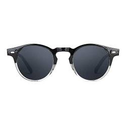 TWIG Sonnenbrillen MENDEL Herren/Damen UV400 Runde Jahrgang (SOUL BLACK) von TWIG