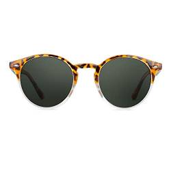 TWIG Sonnenbrillen POLLOCK Herren/Damen UV400 Runde Jahrgan (LIQUID GREEN) von TWIG