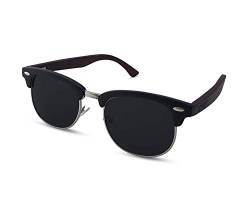 TWO-X Sonnenbrille WF schwarz getönt 50er 70er Vintage Holzbügel von TWO-X