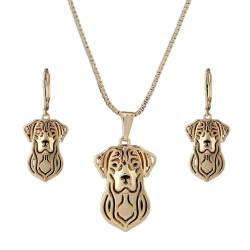 TWOMEM Halskette Anhänger Modisches Schmuckset für Labrador Retriever-Hunde. Schmuckset für Liebhaber von Haustierhunden Geburtstag Party Geschenk von TWOMEM