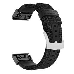 TWRQA 22/26 mm Canvas-Armband, Schnellverschluss, Nylon + Leder, einfache Passform, Schnellverschluss, für Garmin Fenix 5 5X Plus 6 6X Pro 3HR/COROS VERTIX 2, For Vertix 2, Achat von TWRQA