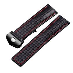 TWRQA Echtlederarmband mit Kohlefaser-Muster, 20 mm, 22 m, für TAG Heuer Monaco Serie, Uhrenarmband, Lederarmband, 20 mm, Achat von TWRQA