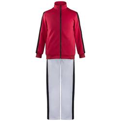 TWSTIV Inarizaki High School Uniform Volleyball Trikot Cosplay Sportbekleidung Jacke mit Hose, rot, M von TWSTIV