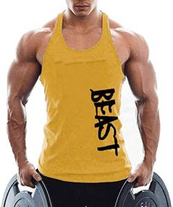TX Apparel Herren Tanktop Beast Gym Stringer Shirt Baumwolle YL-L von TX Apparel