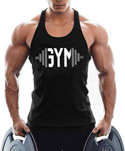 TX Apparel Herren Tanktop Fitness Stringer Gym Shirt Baumwolle-BK-S von TX Apparel