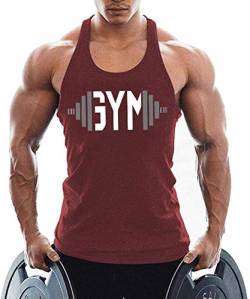 TX Apparel Herren Tanktop Fitness Stringer Gym Shirt Baumwolle-WNRD-L von TX Apparel