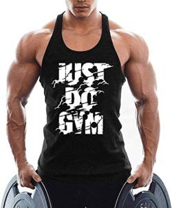 TX Apparel Herren Tanktop Fitness Stringer JUST DO Gym Ärmellos Weste Gym Shirt Muskelshirt -BK-M von TX Apparel