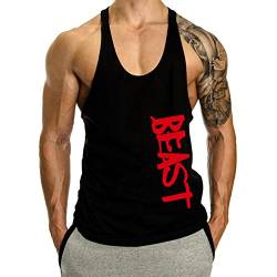 TX Apparel Men's Tank Top Beast Gym Stringer Shirt Cotton, Black, l von TX Apparel