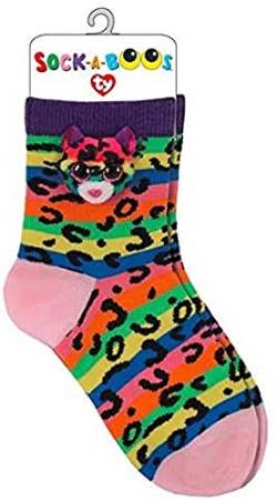 Ty Mädchen Dotty Leopard Socken, Mehrfarbig, One Size von TY
