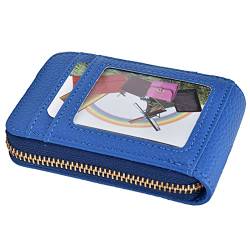 TYCIONG Kreditkartenetui mit Reißverschluss, modisch, tragbar, Mini-Geldbörse mit antimagnetischem Ausweishalter, blau von TYCIONG