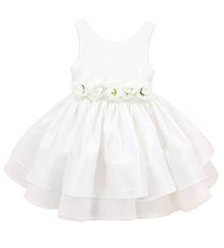 TYHTYM Blumenmädchen-Kleid, Festzug, Hochzeit, Spitzenkleid, Ballkleid, Ballkleid, Mädchen, Partykleid, Flatterärmel, Weiß Gr. (2-3 Jahre, Elfenbein 1) von TYHTYM