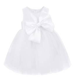 TYHTYM Blumenmädchen-Kleid, Festzug, Hochzeit, Spitzenkleid, Ballkleid, Ballkleid, Mädchen, Partykleid, Flatterärmel, Weiß Gr. (8-9 Jahre, Weiß 1) von TYHTYM