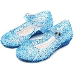 TYHTYM Mädchen Prinzessin Schuhe Cinderella Prinzessin Schuhe Schneekönigin Schuhe Halloween Weihnachten Cosplay Party Verkleidung Schuhe für Mädchen, blau von TYHTYM