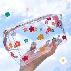 FedermäPpchen 2 PCS Big wasserdichte transparente Bleistiftkoffer PVC Briefpapiergeschenke Girls Studenten Bleistiftbeutel Make -up Kosmetikbeutel Reisetaschen Reisetaschen Pencil Case ( Color : A ) von TYNXK