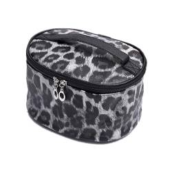 Kosmetiktasche 1 PC Leopard Kosmetiktasche Pu. Leder Frauen Große Kapazität Make up Bag Barrel Shaped Travel Organizer Tasche Beauty Case Schminktasche (Color : Pattern 2) von TYNXK
