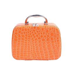 Kosmetiktasche Frauen Kosmetikerinnen Make-up Case Kosmetiktasche Hohe Qualität Reise Organizer Beauty Box Kosmetik Schmuck Toolbox Schminktasche (Color : Orange) von TYNXK