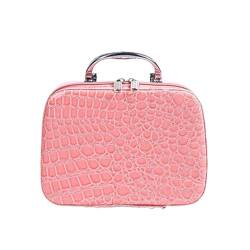 Kosmetiktasche Frauen Kosmetikerinnen Make-up Case Kosmetiktasche Hohe Qualität Reise Organizer Beauty Box Kosmetik Schmuck Toolbox Schminktasche (Color : Pink) von TYNXK