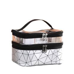 Kosmetiktasche Multifunktions doppelt transparente kosmetische Tasche Frauen Make-up-Fall große Kapazität Reise-Make-up-Organizer-Kulturwaren-Schönheits-Speicherung Schminktasche (Color : 2) von TYNXK