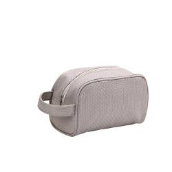 Kosmetiktasche wasserdichte Kultur- Pu. Leder Reise Kosmetiktasche Organizer Frauen Makeup Tasche Make Up Fall Beauty Storage Taschen Schminktasche (Color : Grey) von TYNXK