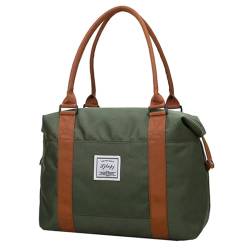 Reisetasche Große Reisetasche for Damen, Kabinen-Tragetaschen, Handtasche, Oxford-Stoff, Segeltuch, wasserdichte Umhängetaschen for Damen, Wochenend-Übernachtungstasche Travel Bag (Color : Green S) von TYNXK