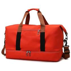 Reisetasche Oxford Reisetasche Handtaschen Große Kapazität Handgepäck Taschen Männer Frauen Schulter Outdoor Tote Wochenende wasserdichte Tasche Travel Bag (Color : Red) von TYNXK