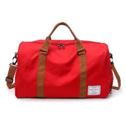 Reisetasche Reisetasche, große Kapazität, for Herren, Handgepäck, Reise-Seesäcke, Wochenendtaschen, Damen, multifunktionale Reisetaschen Travel Bag (Color : Red) von TYNXK