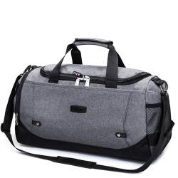 Reisetasche Reisetaschen, große Kapazität, Reisetasche, Handgepäcktasche, wasserdicht, multifunktional Travel Bag (Color : Gray) von TYNXK
