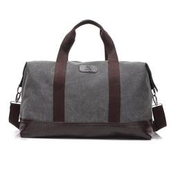 Reisetasche Vintage Canvas-Taschen for Herren, Reise-Handgepäck, Wochenend-Übernachtungstaschen, große Outdoor-Aufbewahrungstasche, große Reisetasche Travel Bag (Color : Gray) von TYNXK
