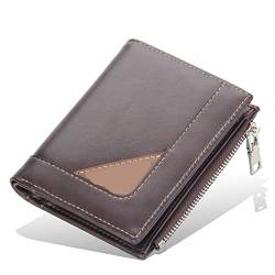 TYNXK Brieftasche Männer Leder Männer Brieftaschen Geldbeutel kurz männliche Kupplung Leder Brieftasche Geldbeutel Portemonnaie (Color : Dark Brown) von TYNXK