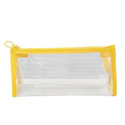 TYNXK FedermäPpchen 2pcs Transparente Bleistiftkoffer Mesh Bleistifttasche for Kinder Girls Gift Office School Vorräte Schreibwaren Nylon Bleistift Pencil Case (Color : Yellow) von TYNXK