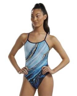 TYR Damen Durafast Elite Crosscutfit Einteiliger Badeanzug, Blaugrün/Multi Kyanit, 36 von TYR