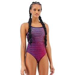 TYR Damen Durafast Elite Cutoutfit Einteiliger Badeanzug, Pink Flux, 32 von TYR