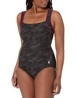 TYR Damen Durafast Elite quadratischem Ausschnitt Einteiliger Badeanzug, Schwarz-Camo, 16 von TYR