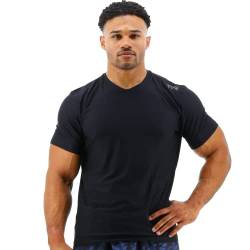 TYR Herren Airtec Kurzarm Athletic Performance Workout T-Shirt, Schwarz, Large von TYR