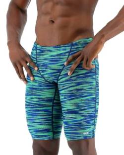 TYR Herren Durafast Elite Athletic Jammer Badeanzug Badehose, blau/grün, 32 von TYR