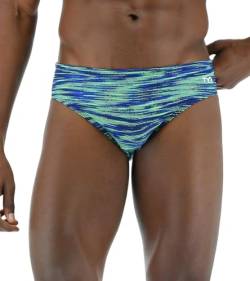 TYR Herren Durafast Elite Racer Slip Badeanzug Badehose, Blau/Grün Fizzy, 36 von TYR