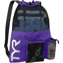 TYR Sport Netztasche zum Schwimmen mit Fächern, 20 l, Unisex, Violett von TYR