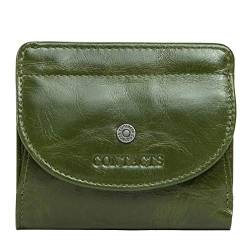 TYSGJT Echtleder-Geldbörse für Damen, schlanke Damen-Leder-Geldbörsen, kleine Münzgeldbörse, dünne, kompakte Damen-Geldbörse, Münzfach, Mini-Geldbörse, Kartenhalter, Organizer,Green von TYSGJT