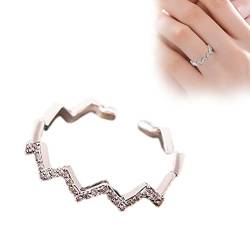TYTOGE Ring für Meine Tochter, Höhen und Tiefen, Inspirierende Ringöffnung, Verstellbarer Wellenring, Inspirierende Ringe für Frauen (Silber) von TYTOGE