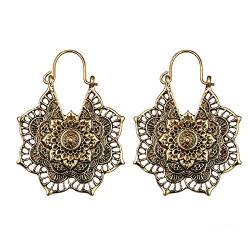 Ohrringe im antiken Stil, , indisches Tribal-Design, Mandala-Ohrringe, Boho-Stil, gold von TYTUOO